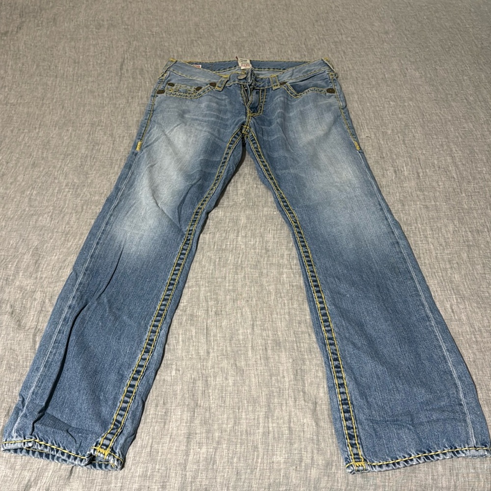 True Religion Blue Relaxed Jeans with Vintage Appeal
